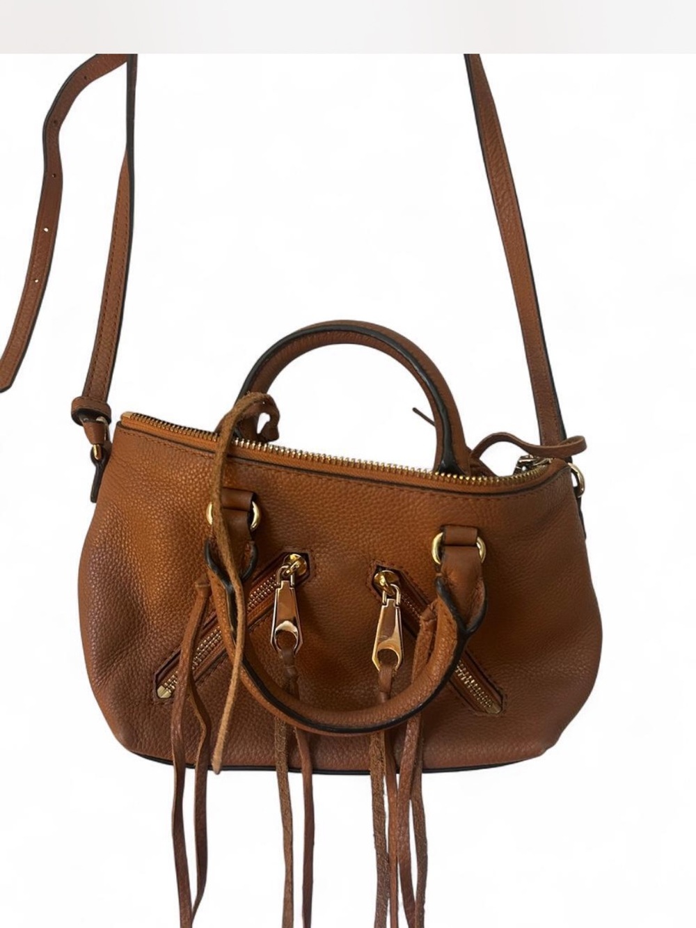 Rebecca Minkoff Brown Leather Fringe Crossbody Bag